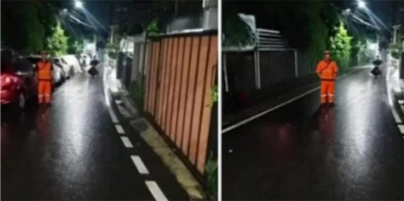 Foto jalan di Kalisari yang dipenuhi mobil, dan foto hasil AI (Foto: Ist.)