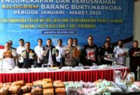 Foto: Konferensi pers yang dirangkaikan dengan pemusnahan barang bukti di halaman Gedung Direktorat Reserse Narkoba, Polda Metro Jaya, Rabu (8/4/2026). (Dok-Istimewa)
