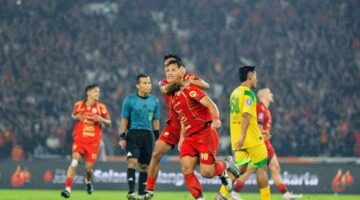 Foto: Selebrasi Eksel Runtukahu di laga Persija Jakarta vs Persebaya Surabaya di BRI Super League, Sabtu (11/4/2026). (Dok-Istimewa)