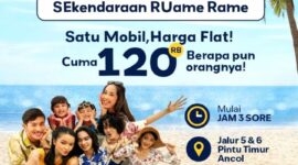 Foto: Taman Impian Jaya Ancol kembali meluncurkan program promosi untuk menarik minat wisatawan domestik. Mulai 15 April 2026, pengelola kawasan wisata tersebut memberlakukan tarif masuk flat sebesar Rp120.000 per mobil pribadi non-komersial, tanpa batasan jumlah penumpang di dalam kendaraan, Jumat (17/4/2026). (Dok-Istimewa)
