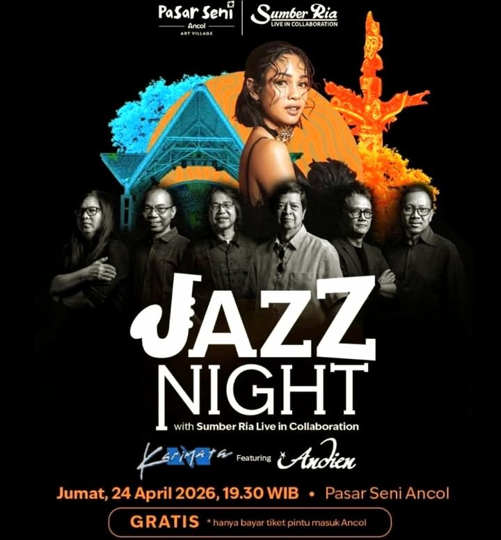 Foto: Dalam momentum peringatan International Jazz Day, PT Pembangunan Jaya Ancol Tbk menghadirkan rangkaian kegiatan seni dan budaya yang dikemas dalam dua agenda utama: “Jazz Night with Sumber Ria Live in Collaboration featuring Andien” serta pameran seni “Pura Pura Rupa”, Jumat (24/4/2026). (Dok-Istimewa)