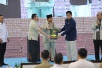 penyerahan denda administratif dan penyelamatan keuangan negara tahap VII oleh Satuan Tugas Penertiban Kawasan Hutan (Satgas PKH) di Kejaksaan Agung Republik Indonesia, Rabu (13/5).