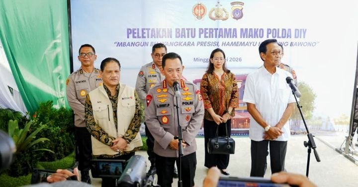 Foto: Peletakan batu pertama pembangunan Mapolda DIY, Minggu (3/5/2026). (Dok-Istimewa)