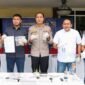 Foto: Konferensi Pers pengungkapan jaringan sabu lintas wilayah oleh Polsek Metro Gambir, tiga tersangka diamankan. (Dok-Istimewa)