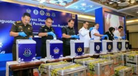 Foto: Bareskrim Polri bersama Bank Indonesia dan unsur Badan Koordinasi Pemberantasan Rupiah Palsu (Botasupal) melaksanakan konferensi pers dan seremonial pemusnahan uang rupiah palsu di Kantor Pusat Bank Indonesia, Jakarta, Rabu (13/5/2026). (Dok-Istimewa)