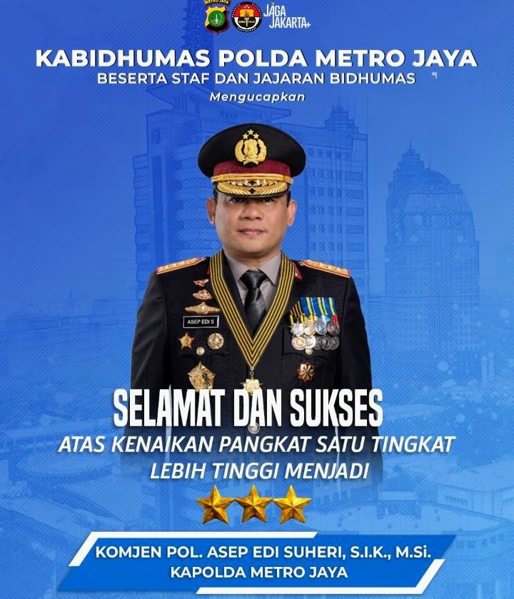 Foto: Ucapan selamat kepada Komjen Pol Asep Edi Suheri dari Kombes Pol. Budi Hermanto, Kabid Humas Polda Metro Jaya beserta jajaran. (Dok-Istimewa)
