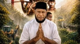 Foto: Kolase H. Abdul Kahar Yelipele, S.Pd.I., M.Pd.I., dan Flyer Film Pesta Baby. (Dok-Istimewa)