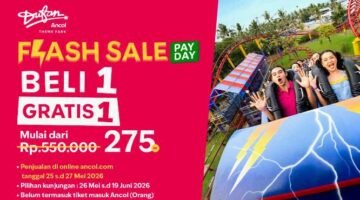 Foto: Flyer Dufan Ancol Tebar Promo Payday Beli 1 Gratis 1. (Dok-ancol.com)