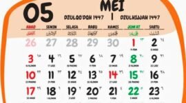 Foto: Ilustrasi kalender bulan Mei 2026. (Dok-pinterest)
