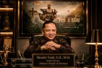 Foto: Hendri Yudi, S.H., M.H. Senior Partner Akhyari Hendri & Partners dan Flyer Film Dokumenter 