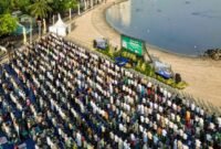 Foto: PT Pembangunan Jaya Ancol Tbk menyelenggarakan pelaksanaan Sholat Idul Adha 1447 H di kawasan Pantai Lagoon Ancol yang berlangsung khidmat dan penuh kebersamaan. (Dok-Istimewa)