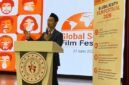 Foto: Naufal Ubaidillah, Presiden Global Youth Diplomacy Community in Türkiye, menyampaikan sambutan saat membuka Global South Film Festival 2026 di Çemberlitaş Gençlik Merkezi, Istanbul, Turki, Sabtu (27/6/2026).