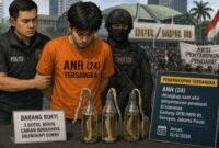 Foto: Ilustrasi Penangkapan Tersangka ANH oleh Polda Metro Jaya. (Dok-okj/AI)