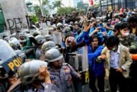 Foto: Ilustrasi UNRAS di kawasan pusat pemerintahan. (Dok-antaranews)