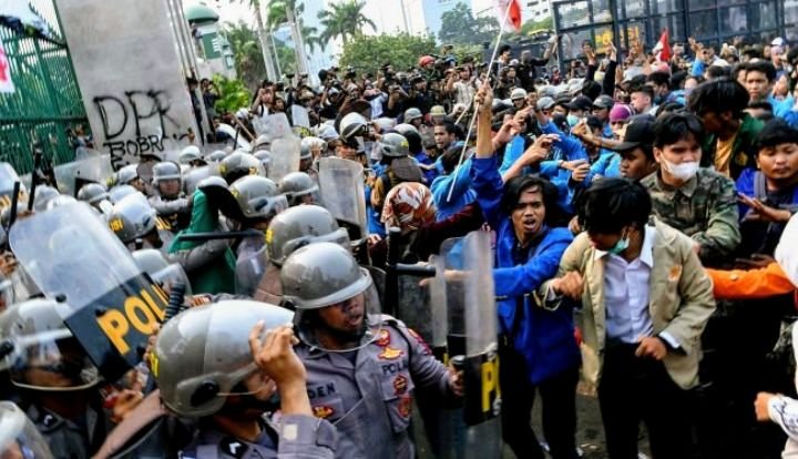 Foto: Ilustrasi UNRAS di kawasan pusat pemerintahan. (Dok-antaranews)