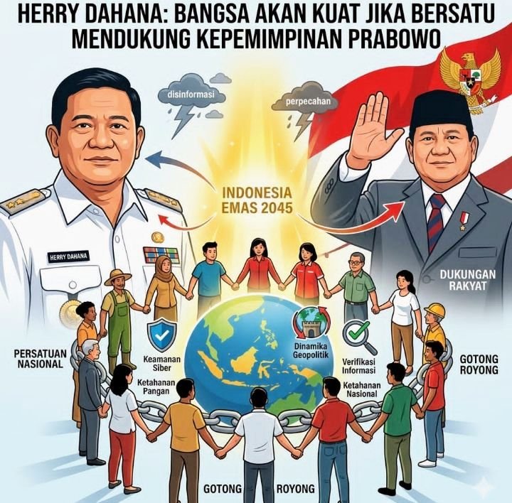Foto: Ilustrasi Herry Dahana: Bangsa Akan Kuat Jika Bersatu Mendukung Kepemimpinan Prabowo. (Dok-Istimewa)