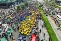 Foto: Aksi unjuk rasa yang digelar oleh Badan Eksekutif Mahasiswa Universitas Indonesia (BEM UI) bersama sejumlah elemen kampus di kawasan Bundaran Hotel Indonesia (HI), Jumat (12/6/2026). (Dok-Istimewa)