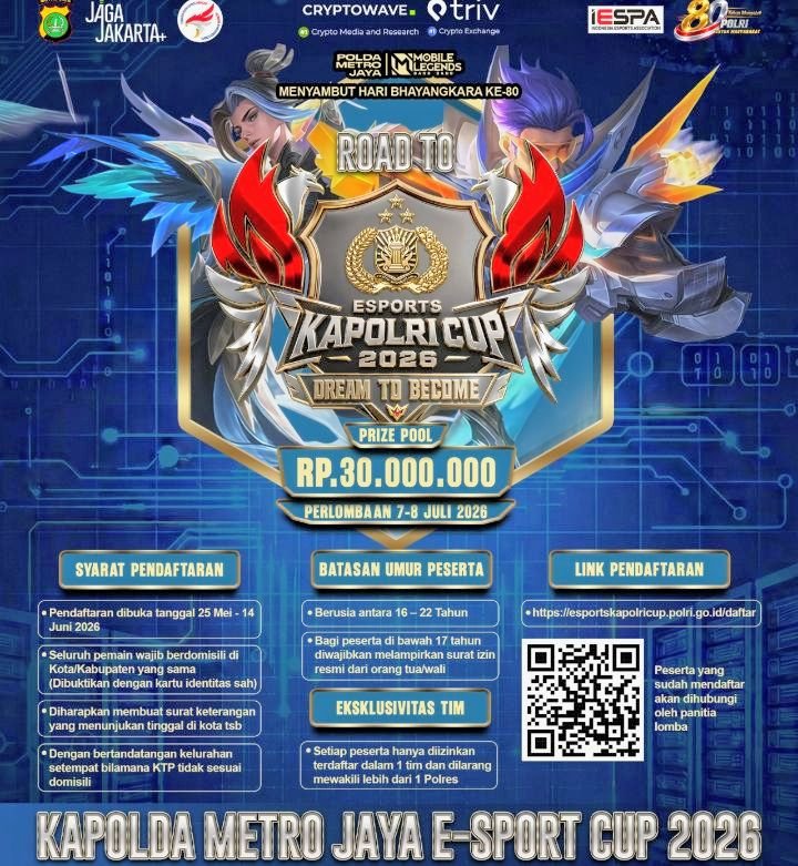 Foto: Flyer Kapolda Metro Jaya E-SPORT Cup 2026. (Dok-Istimewa)