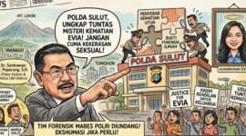 Foto: LBH Gekira meminta Polda Sulawesi Utara mengusut secara menyeluruh penyebab kematian Evia Maria Mangolo.