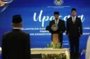 Menteri Imigrasi dan Pemasyarakatan Agus Andrianto melantik Rudi Setiawan sebagai Inspektur Jenderal (Irjen) Kementerian Imigrasi dan Pemasyarakatan (Kemenimipas) di Aula Jusuf Adiwinata, Gedung Kemenimipas, Jakarta, Kamis (16/7).