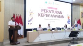 Foto: Wali Kota Jakarta Timur Munjirin membuka kegiatan Peningkatan Pemahaman Peraturan Kepegawaian di Ruang Sri Gunting, Kantor Wali Kota Administrasi Jakarta Timur.
