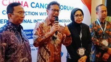Foto: Menteri Kesehatan Budi Gunadi Sadikin saat menghadiri Indonesia-China Cancer Forum (ICCF) 2026 yang berlangsung di Jakarta, Minggu (12/7/2026). (Dok-okj/fn)