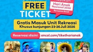 Foto: Flyer PT Pembangunan Jaya Ancol Tbk menghadirkan program Kids Free Ticket dalam rangka memperingati Hari Anak Nasional (HAN) 2026. (Dok-Istimewa)