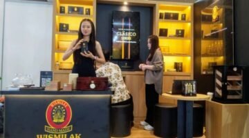 Foto: Gerai Wismilak Premium Cigars dalam ajang Food & Hospitality Indonesia (FHI) 2026 yang berlangsung di Jakarta International Expo (JIExpo), Kemayoran, Jakarta, Kamis (23/7/2026). (Dok-Istimewa)