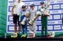 Pembalap cilik Indonesia, Muhammad Fadil Abbas Wibowo (tengah) menjadi Juara I, pada seri keempat ACI Karting Championship Italia 2026 di Surkuit Val Vibrata, Italia (Foto: ist.)