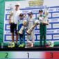 Pembalap cilik Indonesia, Muhammad Fadil Abbas Wibowo (tengah) menjadi Juara I, pada seri keempat ACI Karting Championship Italia 2026 di Surkuit Val Vibrata, Italia (Foto: ist.)