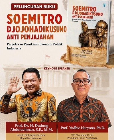 Foto: Kepala Kantor Staf Presiden (KSP) Jenderal TNI (Purn.) Dudung Abdurachman dijadwalkan menjadi keynote speaker dalam peluncuran buku Soemitro Djojohadikusumo Anti Penjajahan: Pergolakan Pemikiran Ekonomi Politik Indonesia yang digelar Nusantara Centre di Auditorium Yusuf Ronodipuro, RRI Jakarta.