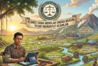 Foto: Ilustrasi bertema pengembangan energi panas bumi (geothermal) di Flores yang menampilkan pesan 