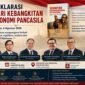 Foto: Nusantara Centre menggelar Deklarasi Hari Kebangkitan Ekonomi Pancasila yang dirangkaikan dengan peluncuran buku Soemitro Djojohadikusumo Anti Penjajahan: Pergolakan Pemikiran Ekonomi Politik Indonesia serta Simposium Nasional bertema Merumuskan Arsitektur Perekonomian Indonesia Abad ke-21 di Auditorium Yusuf Ronodipuro, RRI Pusat, Gambir, Jakarta Pusat.