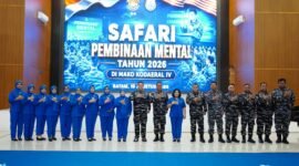 Foto: Jajaran Komando Daerah Angkatan Laut (Kodaeral) IV bersama Jalasenastri mengikuti Safari Pembinaan Mental Tahun Anggaran 2026 di Mako Kodaeral IV, Batam, Rabu (19/8/2026).