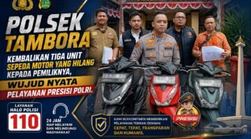Foto: JAKARTA BARAT — Polsek Tambora mengembalikan tiga unit sepeda motor hasil pengungkapan kasus pencurian kendaraan bermotor (ranmor) kepada pemilik sah, Rabu (19/8/2026).