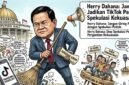 Foto: Pesan untuk menjaga demokrasi tetap berpijak pada konstitusi divisualisasikan dalam ilustrasi yang menampilkan Herry Dahana menyuarakan penolakan terhadap spekulasi politik di media sosial.
