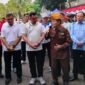 Foto: Seorang anggota Legiun Veteran Republik Indonesia (LVRI) menyampaikan pesan dalam kegiatan PRIMADONA yang digelar di halaman Kantor Wali Kota Jakarta Utara, Jumat (21/8/2026).