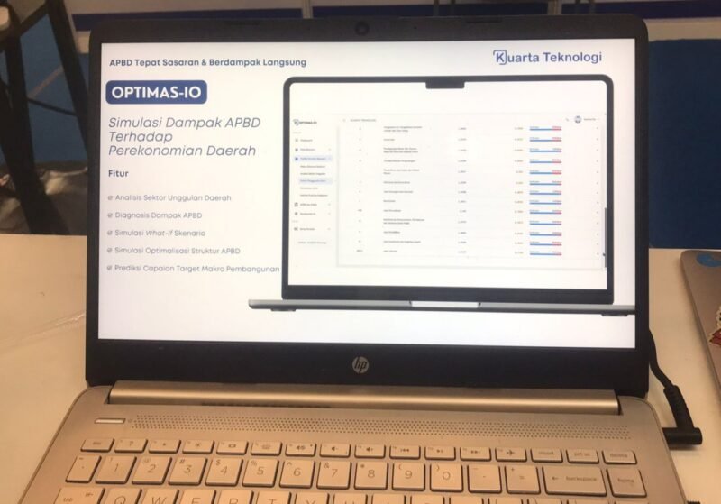 Foto: Tampilan teknologi OPTIMAS-I/O dari Kuarta Teknologi yang dipamerkan dalam Apkasi Otonomi Expo (AOE) 2026 di ICE BSD, Tangerang.