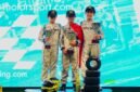 Muhammad FA Wibowo (tengah) dari Indonesia, menjadi Juara I lomba gokart, pada IAME Seri Round 5 di South Garda Karting, Lonato Italia, pada musim kompetisi 2026. (Foto: Ist.)