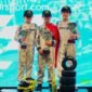 Muhammad FA Wibowo (tengah) dari Indonesia, menjadi Juara I lomba gokart, pada IAME Seri Round 5 di South Garda Karting, Lonato Italia, pada musim kompetisi 2026. (Foto: Ist.)