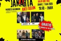 Foto: Flyer Jakarta Anti Culun Kembali Hidupkan Skena Gigs, Overdrive hingga Obelisk Stereo Tampil Gratis di Bulungan. (Dok: Istimewa)