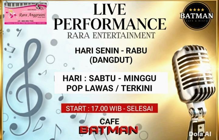 Foto: Flyer Jadwal Live Performance Batman Cafe. (Dok: Istimewa)