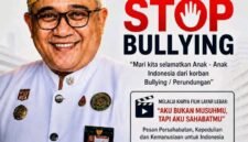 Foto: Flyer Kanjeng Gusti Sultan Sepuh, Pangeran Heru Rusyamsi Arianatareja, S.Psi., S.H., M.H., menggagas seruan nasional agar seluruh elemen bangsa menghentikan praktik perundungan dan bersama-sama menciptakan lingkungan yang aman bagi anak-anak Indonesia. (Dok: Istimewa)