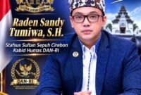 Foto: Raden Sandy Tumiwa, S.H., Stafsus Sultan Sepuh Cirebon sekaligus Kabid Humas DAN-RI. (Dok: Istimewa)