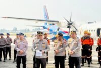Foto: Sebanyak 21 personel Direktorat Polisi Satwa bersama 10 ekor anjing pelacak (K9) serta sekitar 2,5 ton peralatan dan logistik diberangkatkan dari Bandar Udara Pondok Cabe Polri, Minggu (16/8/2026). (Dok: Istimewa)