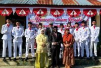 Foto: Pelaksanaan upacara peringatan HUT ke-81 Kemerdekaan RI oleh keluarga besar MIN, MTs Negeri, serta MA di Kota Jayapura, Papua. (Dok: Istimewa)