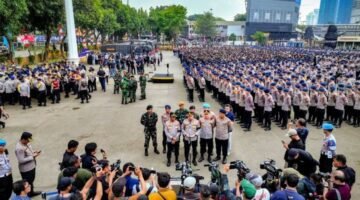 Foto: Polda Metro Jaya menyiagakan 9.242 personel gabungan untuk memberikan pelayanan, pengamanan, sekaligus menjaga kelancaran aktivitas masyarakat di wilayah hukumnya pada Selasa (18/8/2026). (Dok: Istimewa)