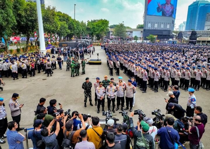 Foto: Polda Metro Jaya menyiagakan 9.242 personel gabungan untuk memberikan pelayanan, pengamanan, sekaligus menjaga kelancaran aktivitas masyarakat di wilayah hukumnya pada Selasa (18/8/2026). (Dok: Istimewa)