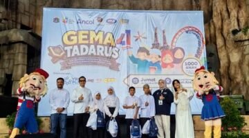 Foto: Perayaan Hari Ulang Tahun (HUT) ke-41 Dunia Fantasi (Dufan) Ancol tidak hanya dikemas melalui hiburan dan festival musik. Semangat berbagi dan kepedulian sosial turut menjadi bagian penting dalam rangkaian perayaan tersebut melalui kegiatan Gema Tadarus 2026 yang digelar di Panggung Hysteria, Jumat (28/8/2026). (Dok: Istimewa)
