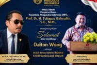 Foto: (kiri) Ketua Umum Pengurus Besar Nusantara Pengusaha Indonesia (NPI), Prof. Dr. H. Tubagus Bahrudin, S.E., M.M., (kanan) Dalton Wong, Wakil Ketua Komite Bilateral Kamar Dagang dan Industri (KADIN) untuk Kamboja dan Vietnam. (Dok: Istimewa)